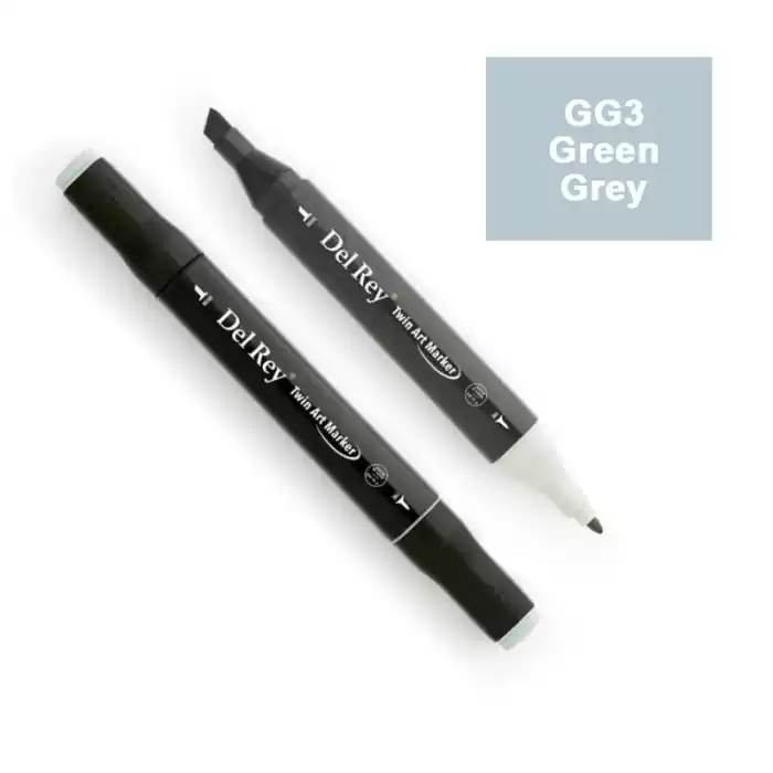 DEL REY TWIN MARKER GG3 GREEN GREY ÇİFT UÇLU GRAFİK KALEMİ MN-DRGG3