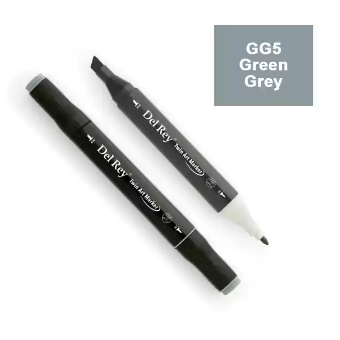 Del Rey Twın Marker Gg5 Green Grey Çift Uçlu Grafik Kalemi Mn-drgg5