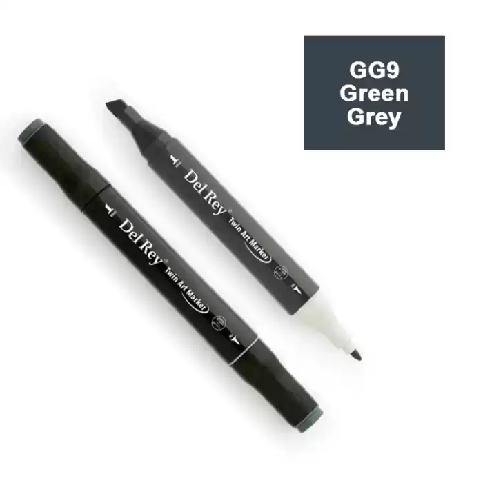 DEL REY TWIN MARKER GG9 GREEN GREY ÇİFT UÇLU GRAFİK KALEMİ MN-DRGG9