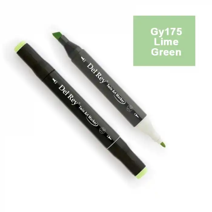 DEL REY TWIN MARKER GY175 LİME GREEN ÇİFT UÇLU GRAFİK KALEMİ MN-DR175