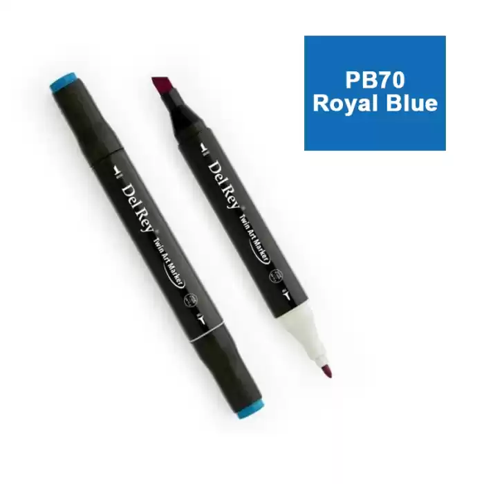 DEL REY TWIN MARKER PB70 ROYAL BLUE ÇİFT UÇLU GRAFİK KALEMİ MN-DR070