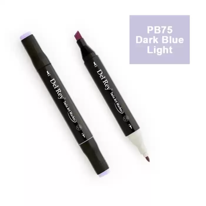 Del Rey Twın Marker Pb75 Dark Blue Light Çift Uçlu Grafik Kalemi Mn-dr075