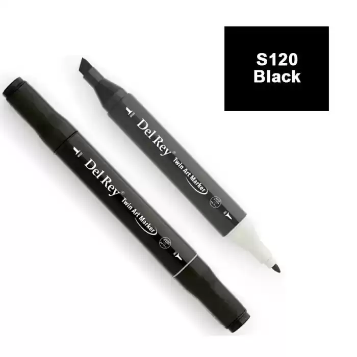 Del Rey Twın Marker S120 Black Çift Uçlu Grafik Kalemi Mn-drys120