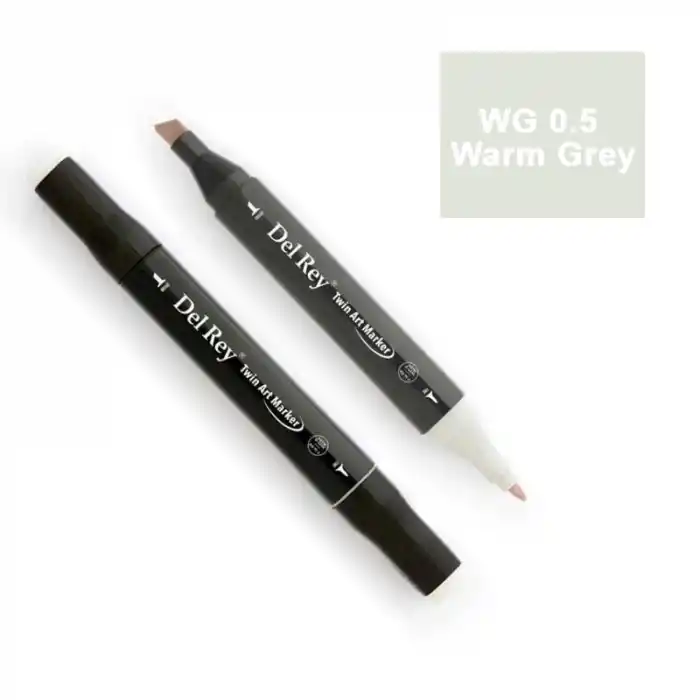 DEL REY TWIN MARKER WG0.5 WARM GREY ÇİFT UÇLU GRAFİK KALEMİ MN-DRWG0.5