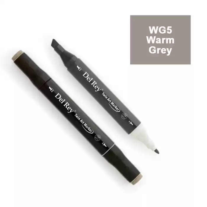 Del Rey Twın Marker Wg5 Warm Grey Çift Uçlu Grafik Kalemi Mn-drwg5