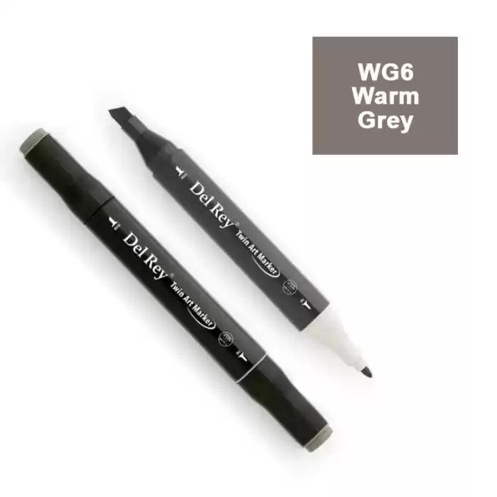 Del Rey Twın Marker Wg6 Warm Grey Çift Uçlu Grafik Kalemi Mn-drwg6