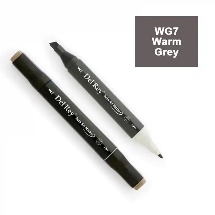 Del Rey Twın Marker Wg7 Warm Grey Çift Uçlu Grafik Kalemi Mn-drwg7
