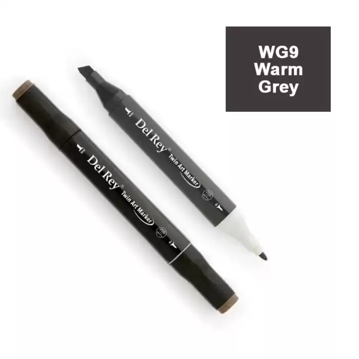 Del Rey Twın Marker Wg9 Warm Grey Çift Uçlu Grafik Kalemi Mn-drwg9