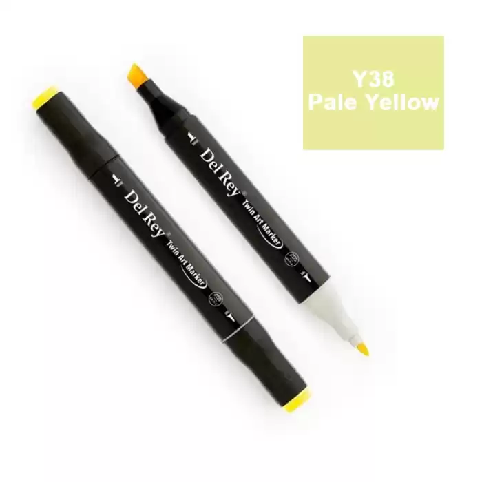 DEL REY TWIN MARKER Y38 PALE YELLOW  ÇİFT UÇLU GRAFİK KALEMİMN-DR038