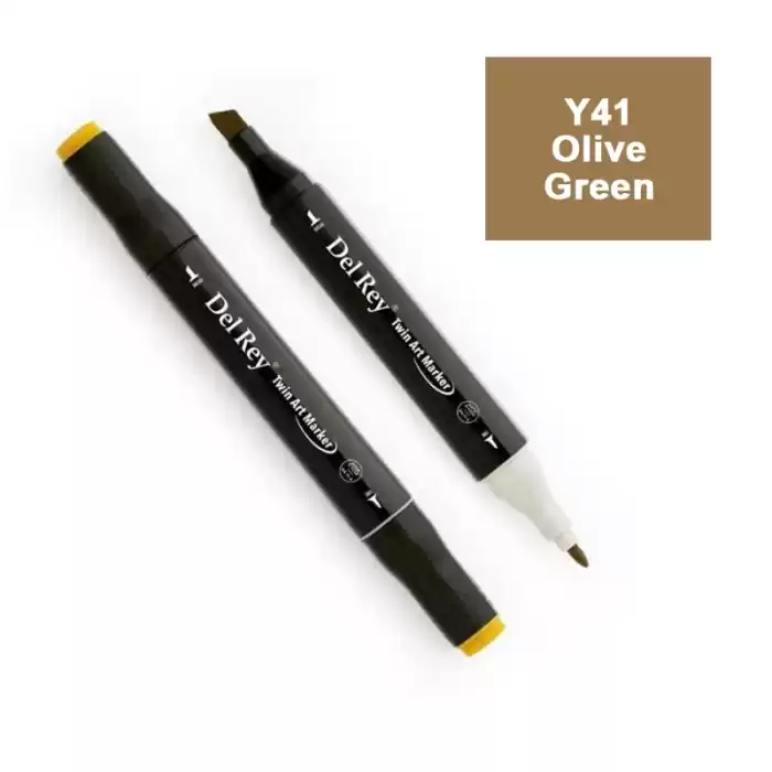 DEL REY TWIN MARKER Y41 OLİVE GREEN  ÇİFT UÇLU GRAFİK KALEMİ MN-DR041