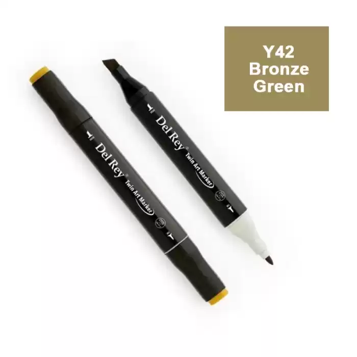 DEL REY TWIN MARKER Y42 BRONZE GREEN ÇİFT UÇLU GRAFİK KALEMİ MN-DR042