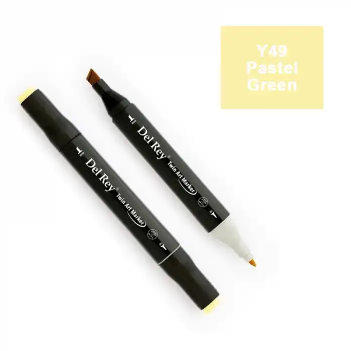 Del Rey Twın Marker Y49 Pastel Green Çift Uçlu Grafik Kalemi Mn-dr049