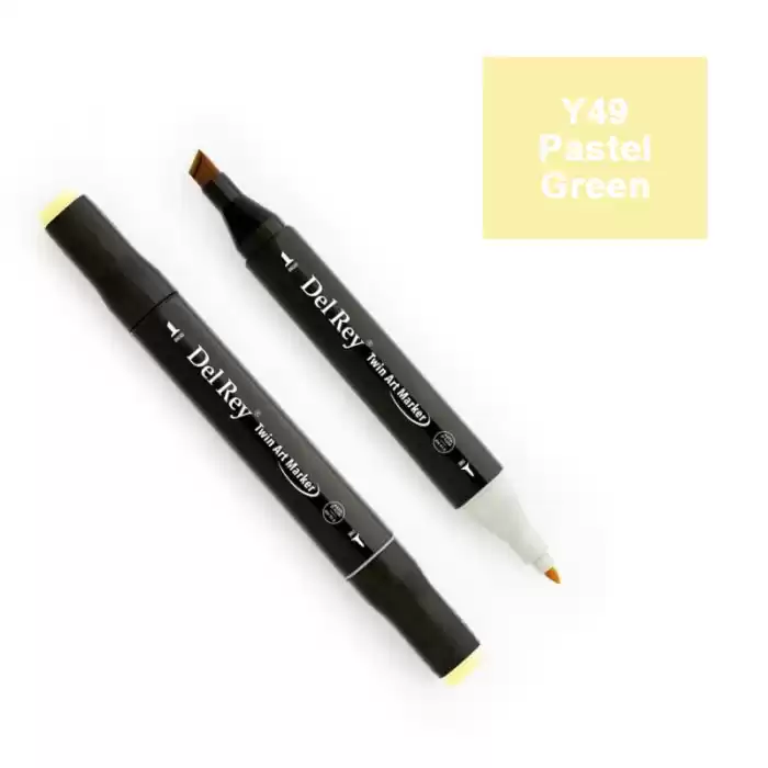 DEL REY TWIN MARKER Y49 PASTEL GREEN ÇİFT UÇLU GRAFİK KALEMİ MN-DR049