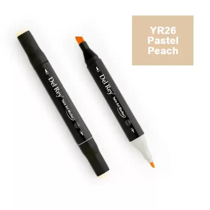 DEL REY TWIN MARKER YR26 PASTEL PEACH ÇİFT UÇLU GRAFİK KALEMİ MN-DR026