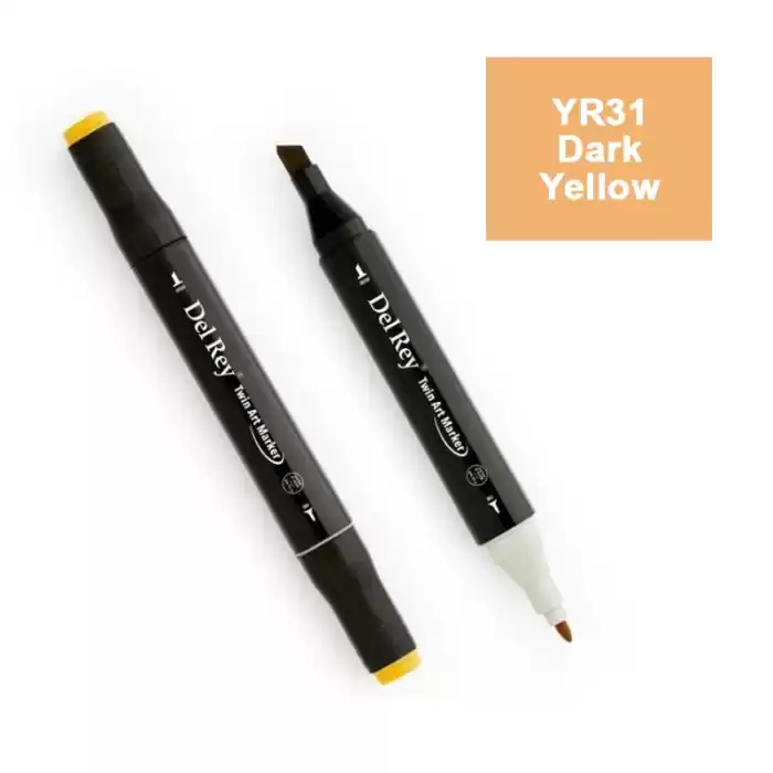 DEL REY TWIN MARKER YR31 DARK YELLOW ÇİFT UÇLU GRAFİK KALEMİ  MN-DR031