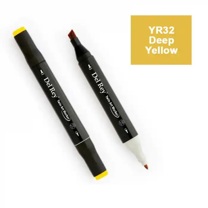 DEL REY TWIN MARKER YR32 DEEP YELLOW ÇİFT UÇLU GRAFİK KALEMİ MN-DR032