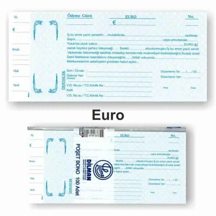 Dilman Euro Senet Koçanı 100 Lü