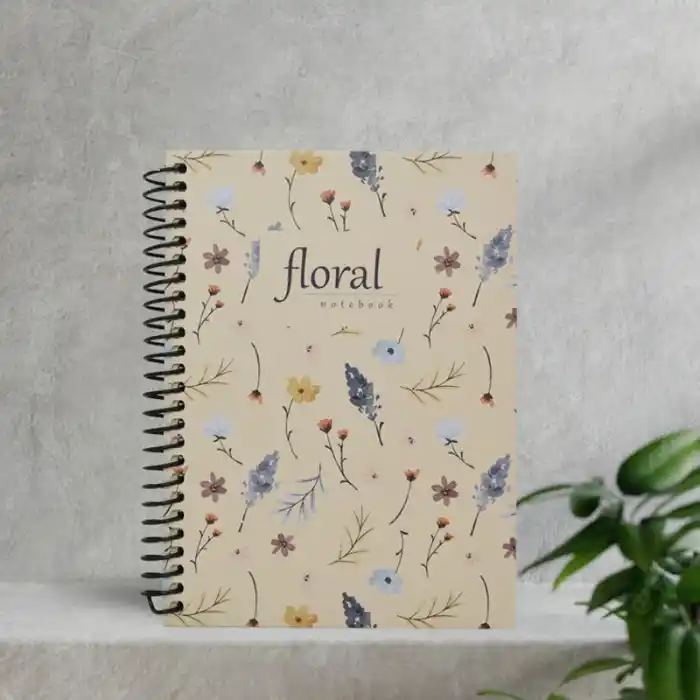 Dilman Flower 16x22 80 Yp Çizgili Spiralli Defter