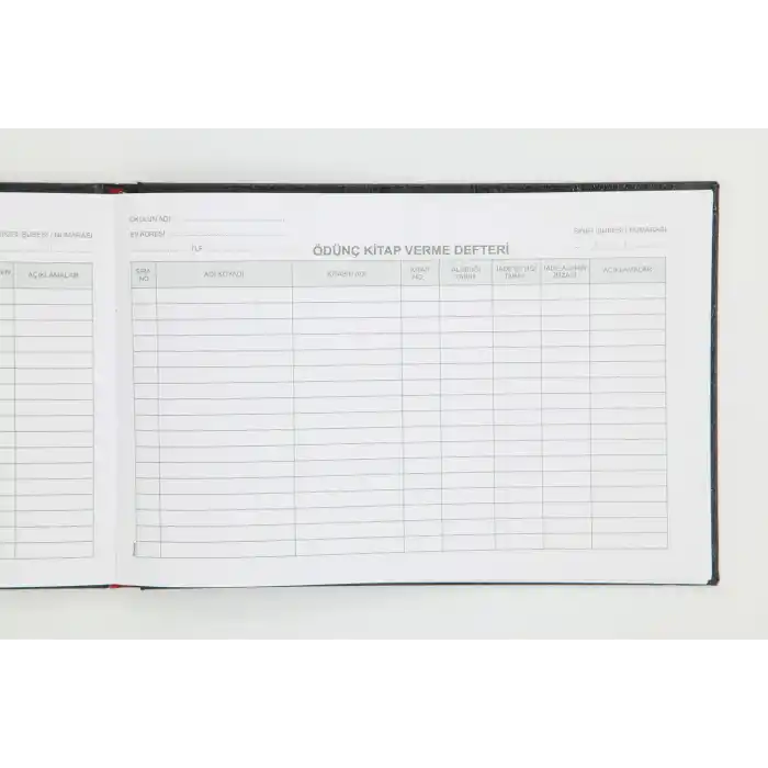DİLMAN ÖDÜNÇ KİTAP VERME KAYIT DEFTERİ 96 YP. CİLTLİ