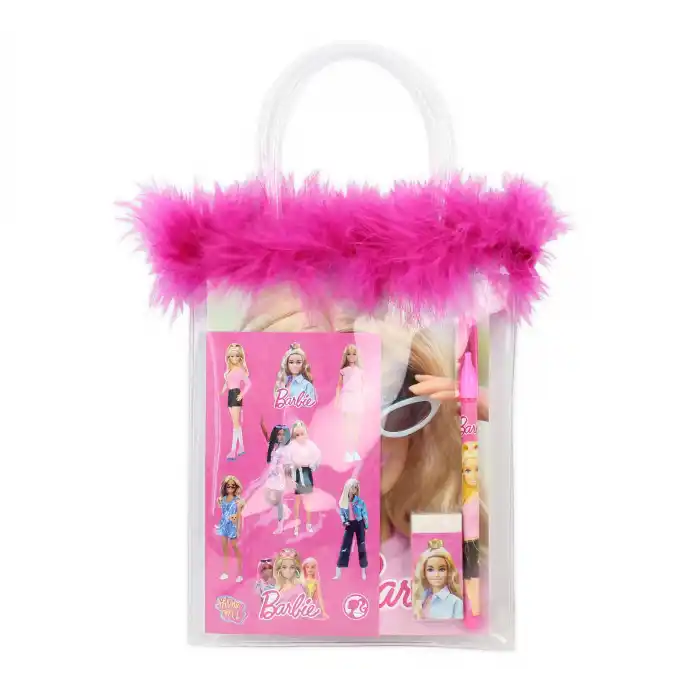 DOLPHIN B-7746 BARBIE KIRTASİYE SETİ TÜYLÜ PVC ÇANTA