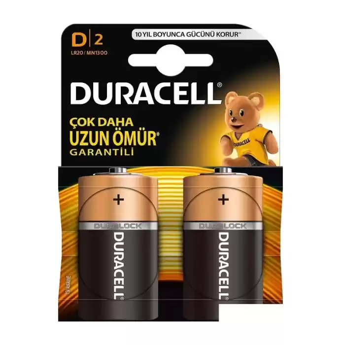 DURACELL BÜYÜK BOY PİL  D 2 Lİ D2