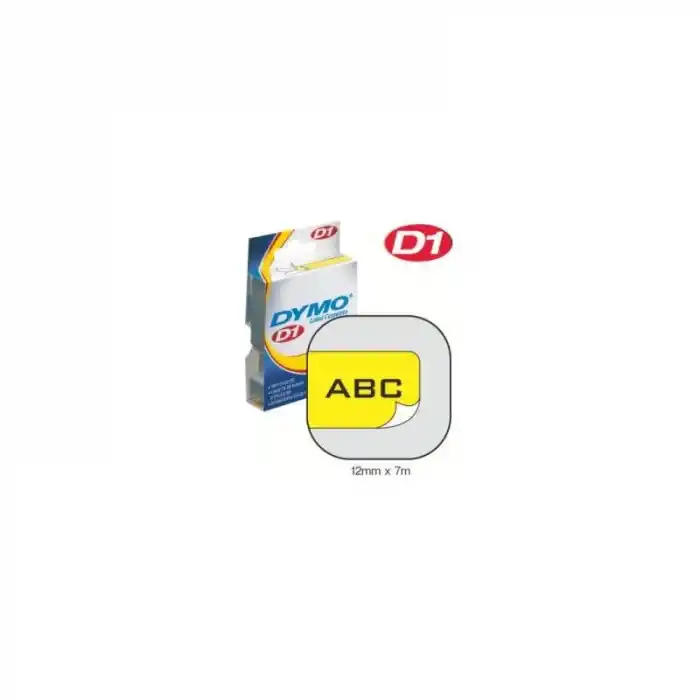 DYMO 12MMX7M ŞERİT SİYAH/SARI (D-45018)