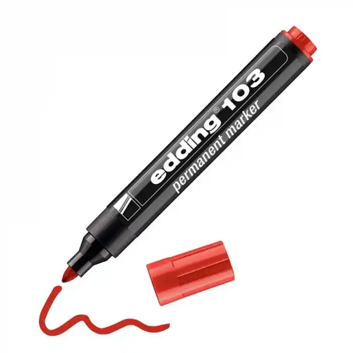 EDDİNG 103 KIRMIZI PERMANENT KALEM YUVARLAK UÇ