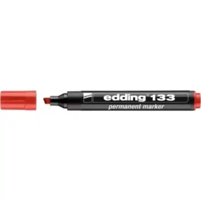 EDDİNG 133 KIRMIZI PERMANENT KALEM KESİK UÇ