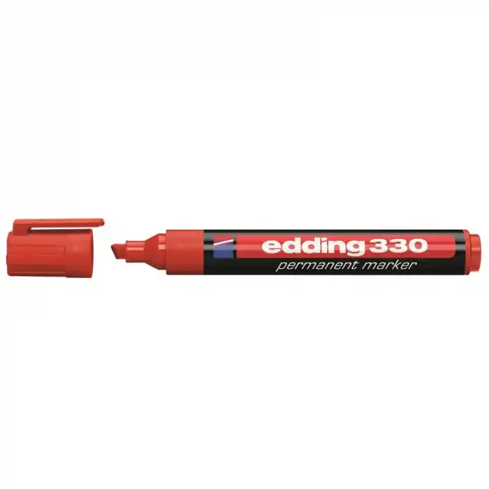 Edding 330 Kırmızı Permanent Kesik Uç Marker Kalem