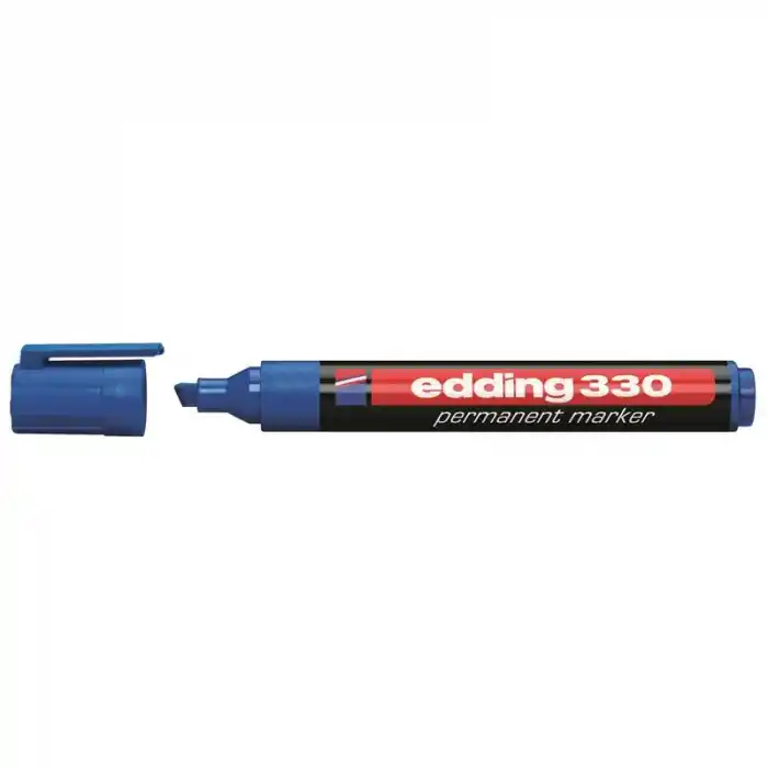 Edding 330 Mavi Permanent Kesik Uç Marker Kalem
