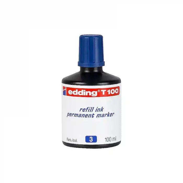 EDDİNG T100 MAVİ PERMANENT MÜREKKEP 100ML