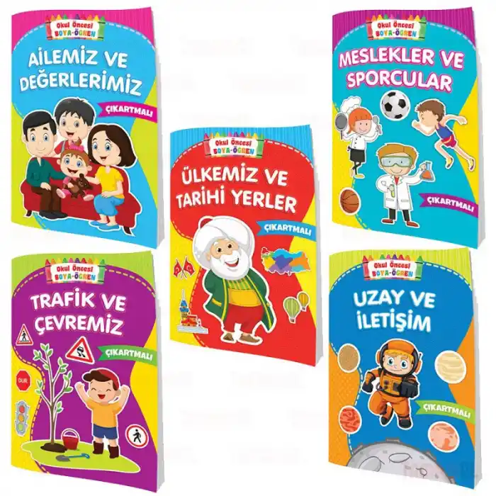 EMA ÇOCUK OKUL ÖNCESİ BOYA VE ÖĞREN KİTABI 1-5