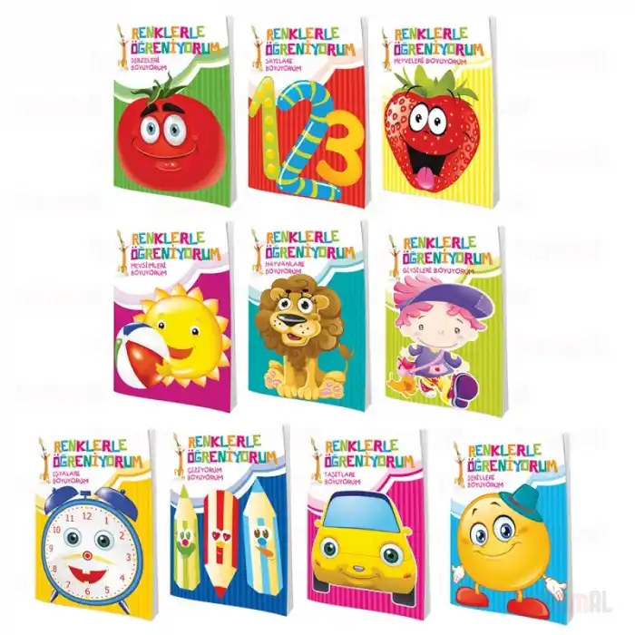 EMA ÇOCUK RENKLERLE ÖĞRENİYORUM BOYAMA KİTABI 1-10
