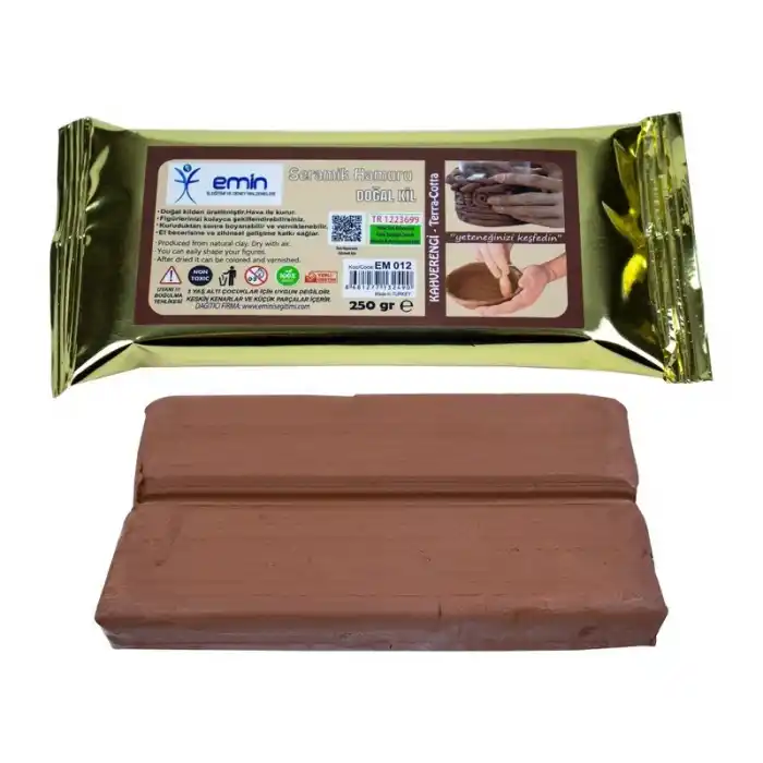 EMİN EM012 KİL HAMURU 250 GR KAHVERENGİ