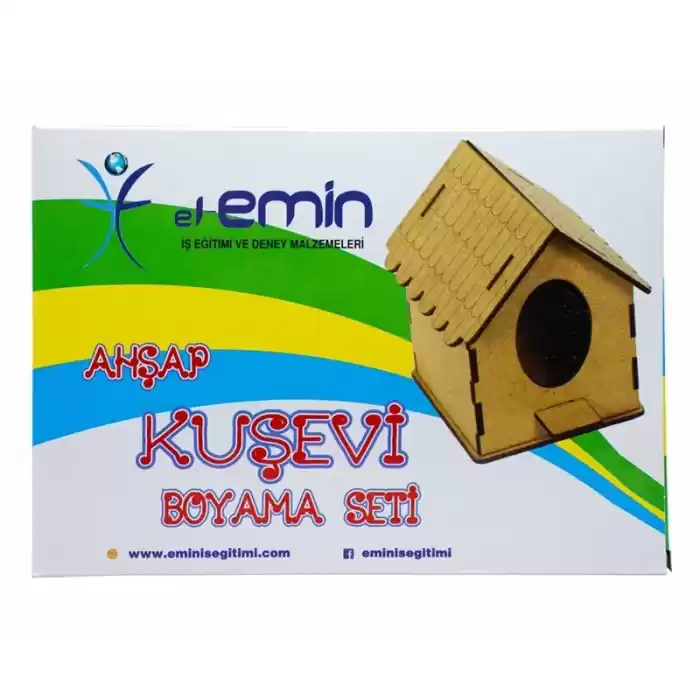 Emin Em726 Boyama Ahşap Kuş Ev Seti