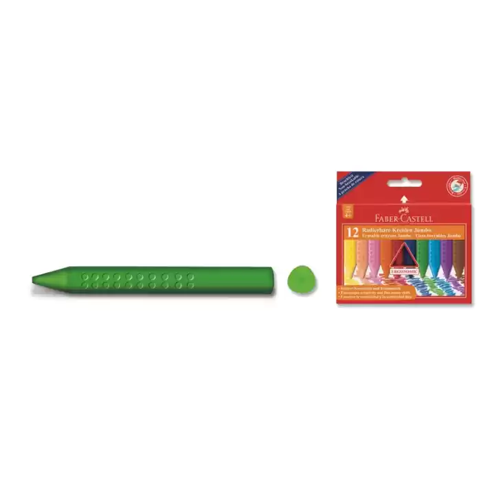 FABER 12 GRIP JUMBO WAX CRAYON BOYA 528112254