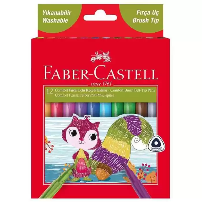 Faber 12 Renk Comfort Keçeli Kalem Fırça Uçlu 000010