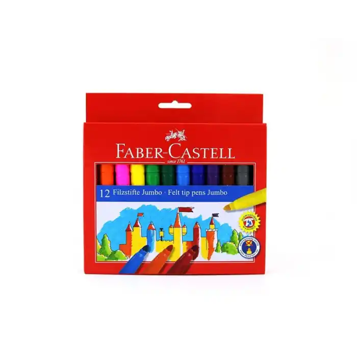 FABER 12 RENK JUMBO KEÇELİ KALEM 554312