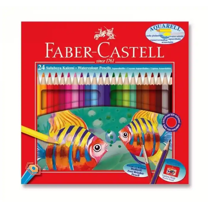 Faber 24 Renk AQuarel Boya Kalemi Karton Kt 110624