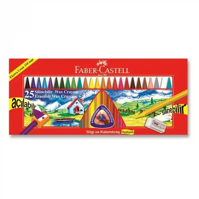 Faber 25 Li Silinebilir Wx Crayon Pastel 1122725