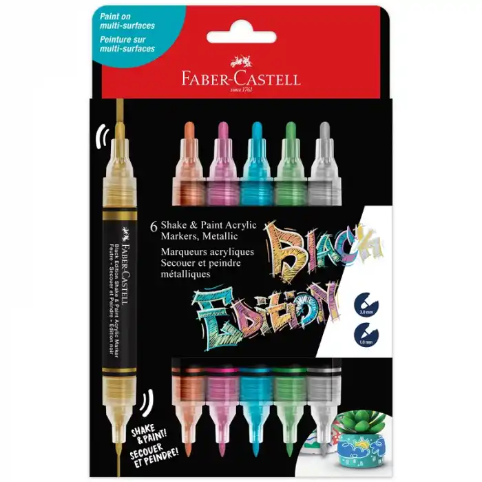 FABER BE SHAKE&PAINT AKRİLİK MARKER 6 LI METALİK 5188285517