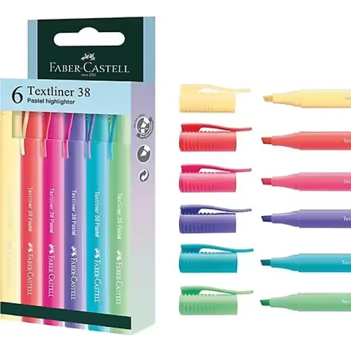 FABER FOSFORLU KALEM 38 PASTEL 6 LI POŞET 301582180