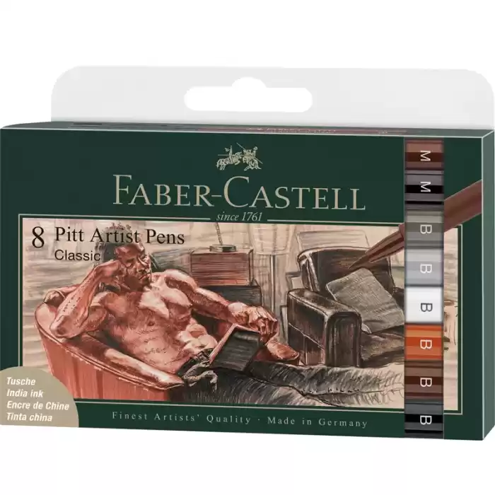 FABER PITT ARTİST PEN FIRÇA UÇLU ÇİZİM KALEMİ 8 Lİ KLASİK 167172