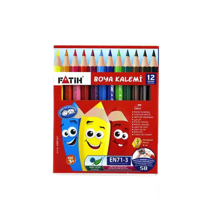 FATİH 12 RENK 1/2 YARIM BOY KURU BOYA 33012