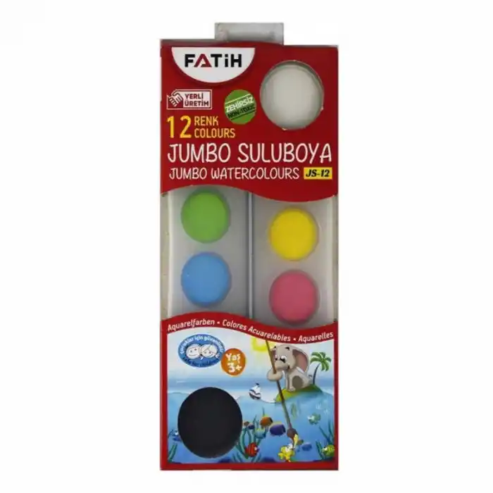 FATİH 12 RENK JUMBO SULU BOYA 50035