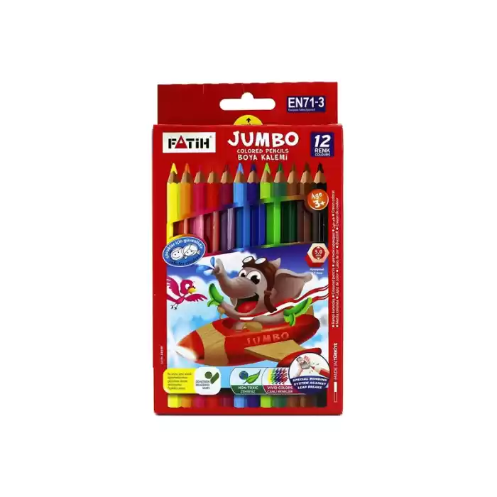 FATİH 12 RENK JUMBO TAM BOY KURU BOYA 33340