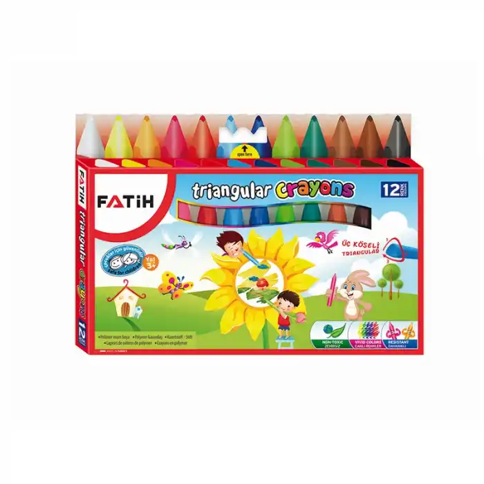 FATİH 12 RENK ÜÇGEN CRAYON JUMBO MUM BOYA 50290