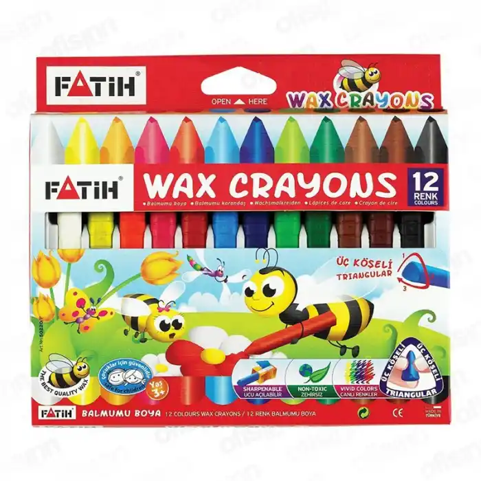 FATİH 12 RENK WAX CRAYON UZUN MUM BOYA 50130
