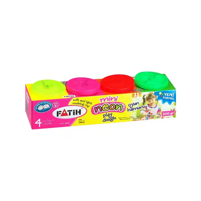 FATİH MİNİ OYUN HAMURU NEON 4 LÜ SET 50610