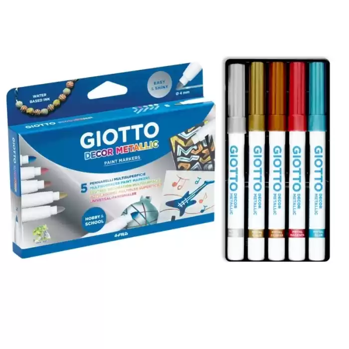 GIOTTO DECOR METALİK BOYA KALEM 5 RENK 452900